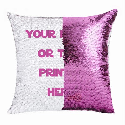 Awesome Custom Sequin Cushion Cover Personalized Gift Photo Text Pillow